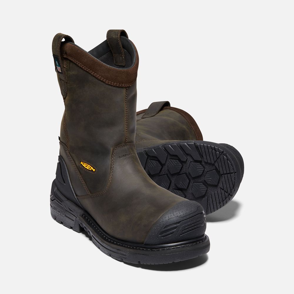 Botte de Travail Keen Homme Noir Marron | Csa Philadelphia Wellington (Carbon-Fiber Toe) | DJVYU-380